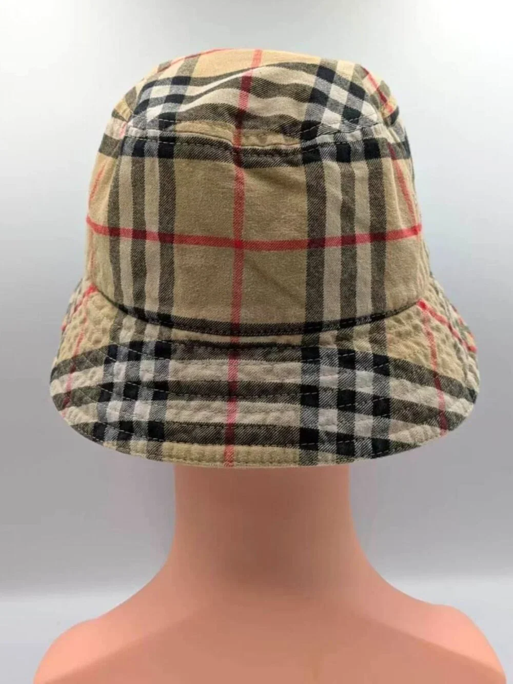 Burberry Classic Vintage Check Cotton Bucket Hat Archive Beige M 8075657 - Picture 5 of 12